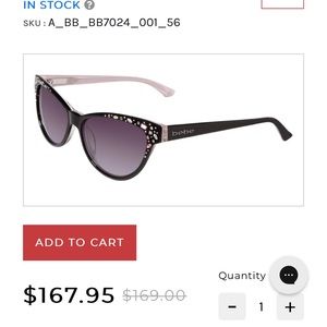NWT-Bebe Bejeweled Black Rose Sunglasses